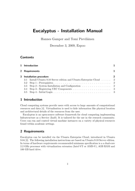 Eucalyptus - Installation Manual