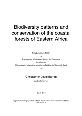 Biodiversity Patterns and Conservation of the Coastal Forests of Eastern Africa
