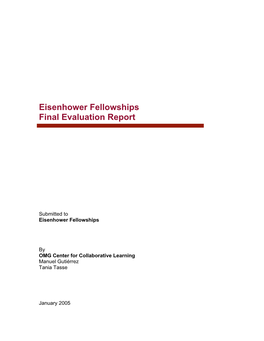Eisenhower Fellowships Final Evaluation Report