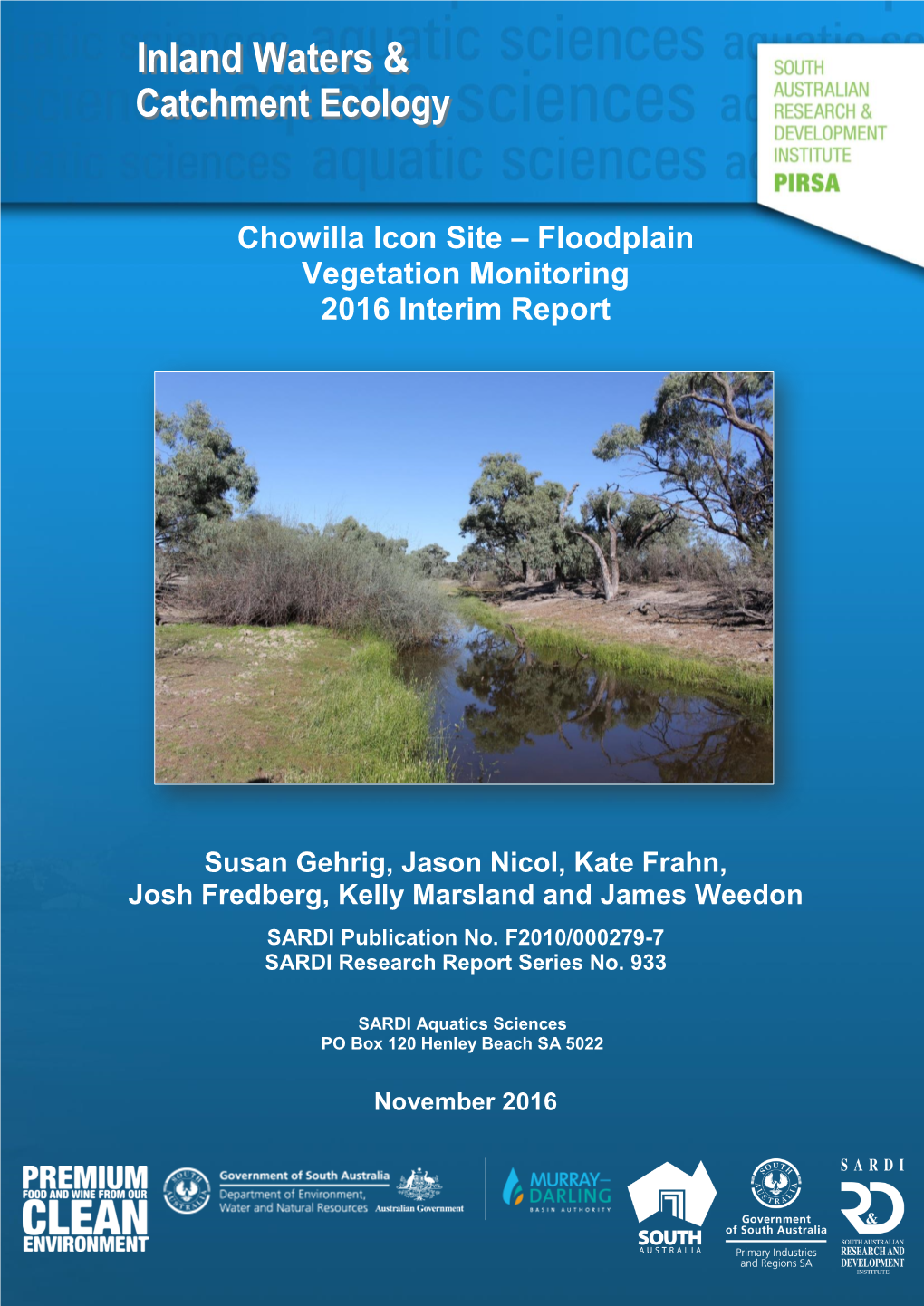 Chowilla Icon Site – Floodplain Vegetation Monitoring 2016 Interim Report