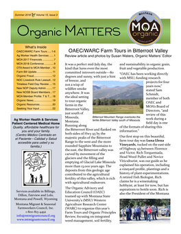 Organic Matters, Summer 2018 Are Looking to Expand to Freezer Crops Such As Potatoes, Onions, Capability As They Are Aiming to Zucchini, Tomato and Melon