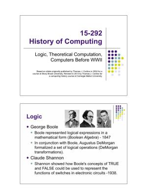 Theoretical & Logic Computing Models