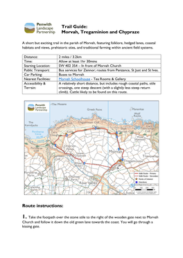 Trail Guide: Morvah, Tregaminion and Chypraze Route Instructions