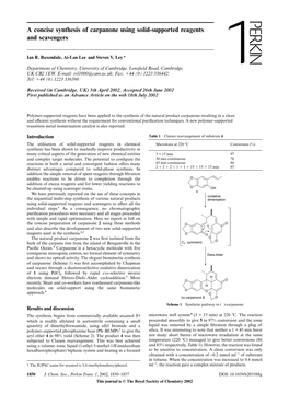 PERKIN a Concise Synthesis of Carpanone Using Solid-Supported Reagents and Scavengers