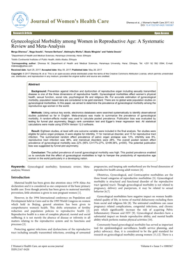 Gynecological Morbidity Among Women in Reproductive