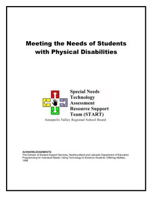 Meeting the Needs of Students with Physical Disabilities