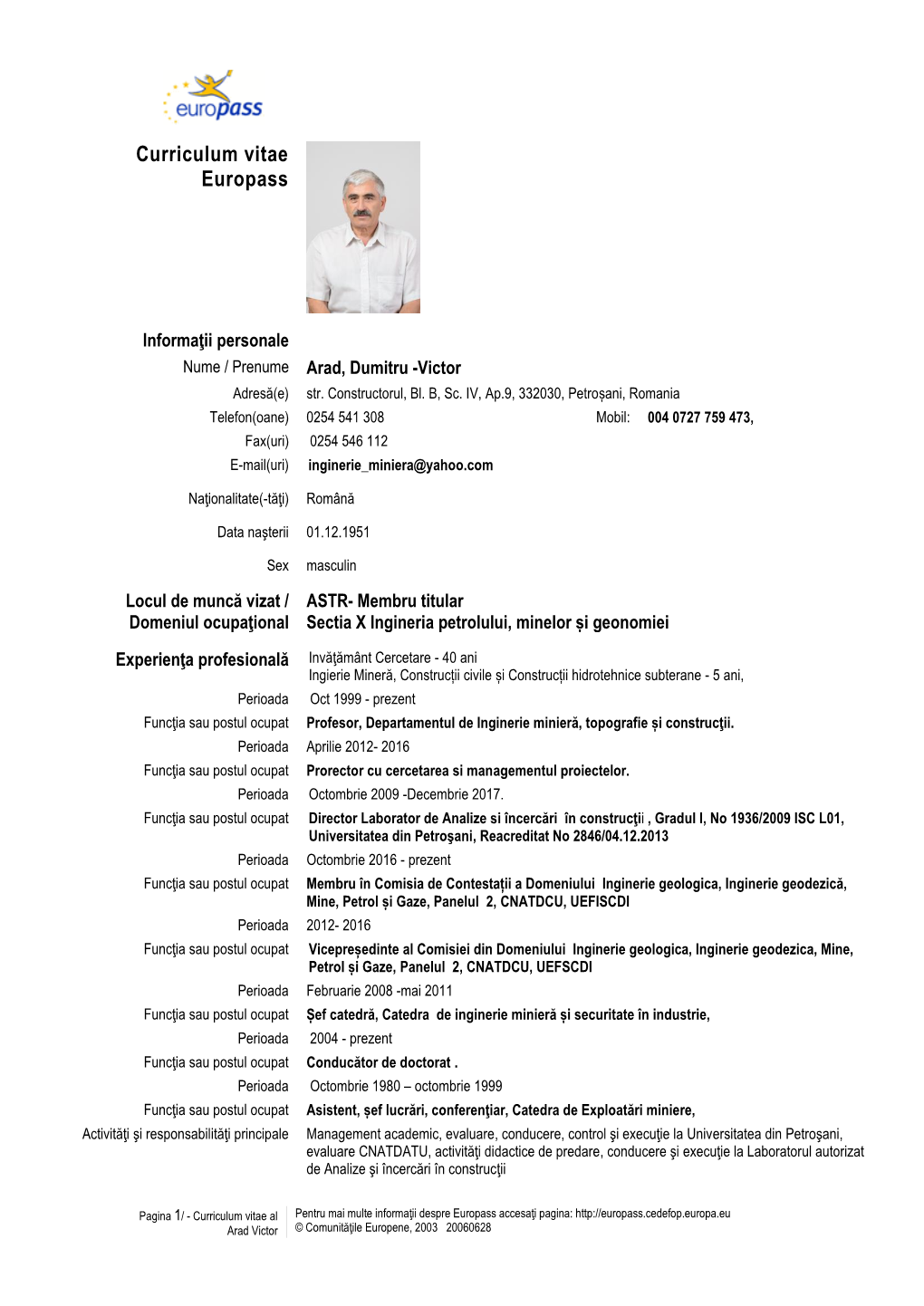 Curriculum Vitae Europass