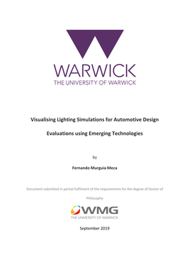 Visualising Lighting Simulations for Automotive Design Evaluations Using Emerging