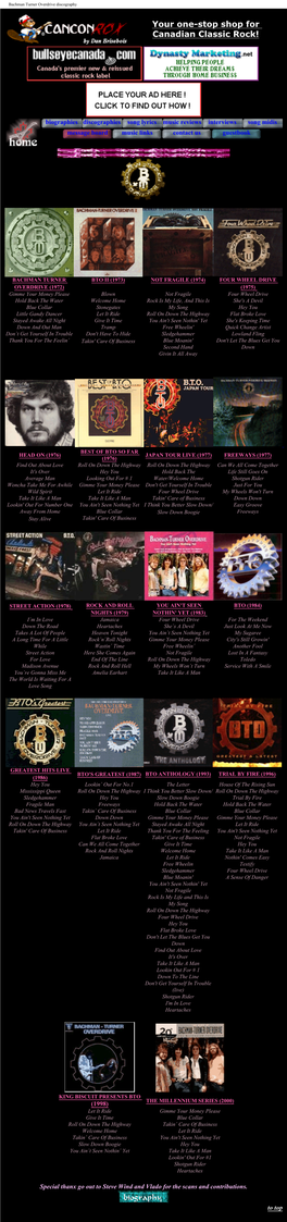Bachman Turner Overdrive Discography