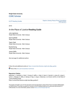 In the Place of Justice Reading Guide