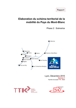 Elaboration Du Schéma Territorial De La Mobilité Du Pays Du Mont-Blanc