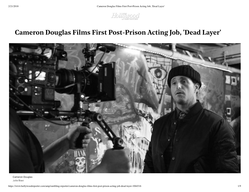 Cameron Douglas Films First Post-Prison Acting Job, 'Dead Layer'