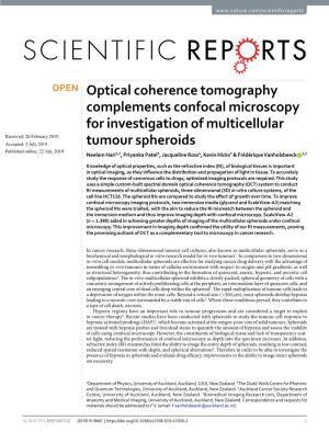 Optical Coherence Tomography Complements Confocal Microscopy