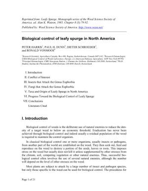 Biological Control of Leafy Spurge in North America