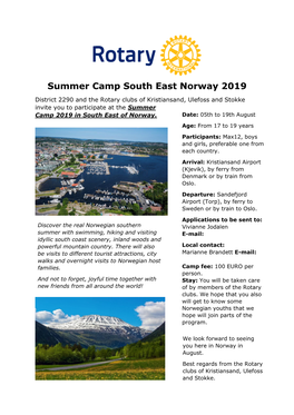 Summer Camp South East Norway 2019