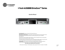 I-Tech 4X3500hd Drivecore™ Series