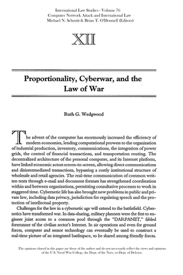 Proportionality, Cyberwar, and the Law of War