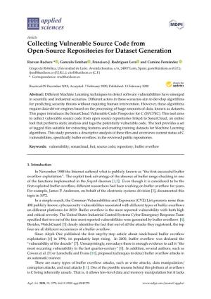 Collecting Vulnerable Source Code from Open-Source Repositories for Dataset Generation