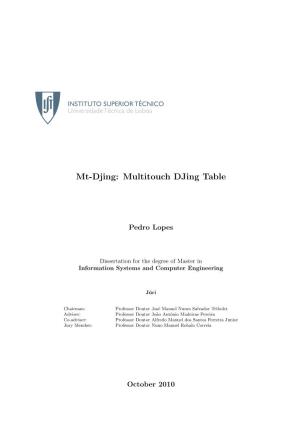 Mt-Djing: Multitouch Djing Table