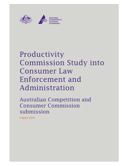 Australian Competition and Consumer Commission Submission August 2016
