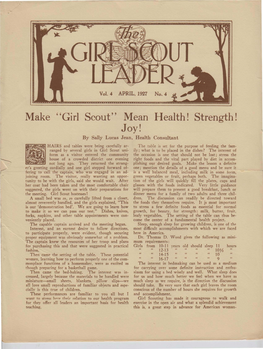 Make ''Girl Scout'' Mean Health! Strength!