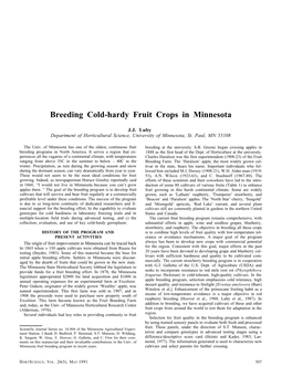 "Breeding Cold-Hardy Fruit Crops in Minnesota"
