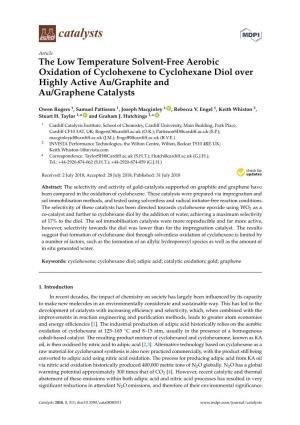 The Low Temperature Solvent-Free Aerobic Oxidation of Cyclohexene to Cyclohexane Diol Over Highly Active Au/Graphite and Au/Graphene Catalysts