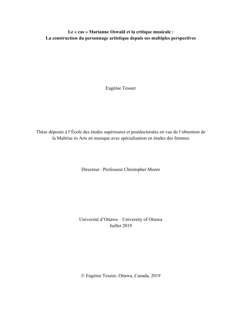 Marianne Oswald Et La Critique Musicale : La Construction Du Personnage Artistique Depuis Ses Multiples Perspectives