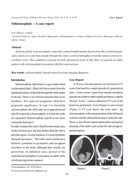 Schizencephaly a Case Report