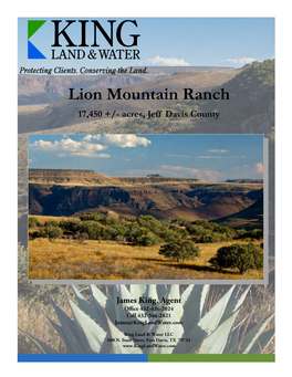 Lion Mountain Ranch 17,450 +/- Acres, Jeff Davis County Lion Mountain Ranch 17,450 Acres Davis Mountains Canyonlands Jeff Davis County, Texas