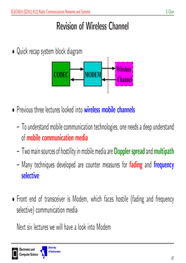 Revision of Wireless Channel