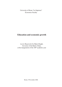 Education and Economic Growth