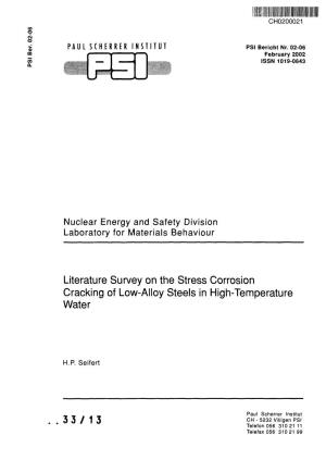 Literature Survey on the Stress Corrosion Cracking of Low-Alloy Steels in High-Temperature Water