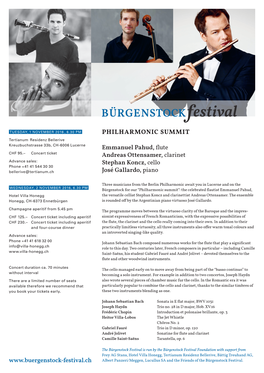 Philharmonic Summit Emmanuel Pahud, Flute Andreas Ottensamer