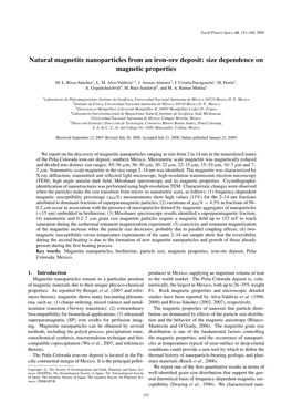 Natural Magnetite Nanoparticles from an Iron-Ore Deposit: Size Dependence on Magnetic Properties