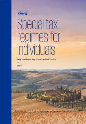 Special Tax Regimes for Individuals