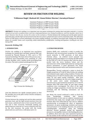 Review on Friction Stir Welding