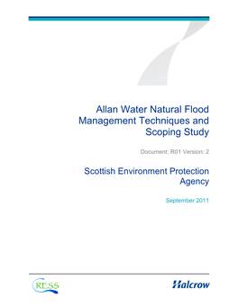 Allan Water Natural Flood Management Techniques and Scoping Study