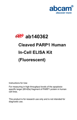 Ab140362 Cleaved PARP1 Human In-Cell ELISA Kit (Fluorescent)