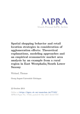 Spatial Shopping Behavior and Retail