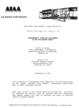 The Wright Flyer Project
