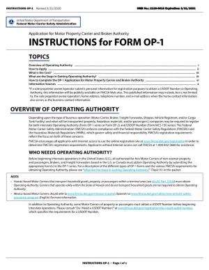 FMCSA Form OP-1
