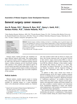 General Surgery Career Resource