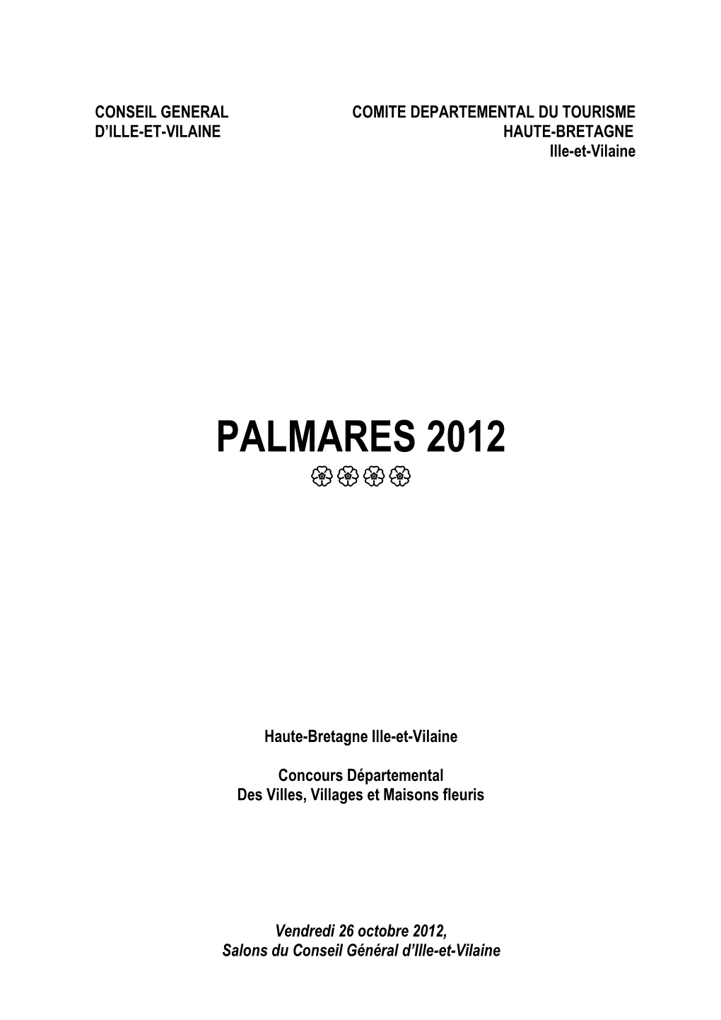 Palmares 2012 