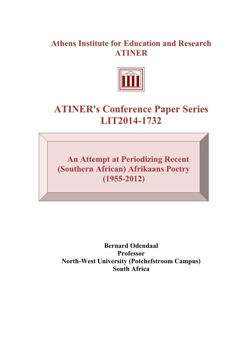 ATINER's Conference Paper Series LIT2014-1732