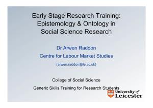 Epistemology & Ontology in Social Science Research