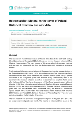 Heleomyzidae (Diptera) in the Caves of Poland