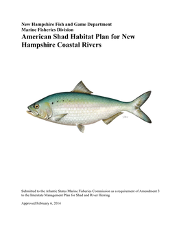 American Shad Habitat Plan for New Hampshire Coastal Rivers