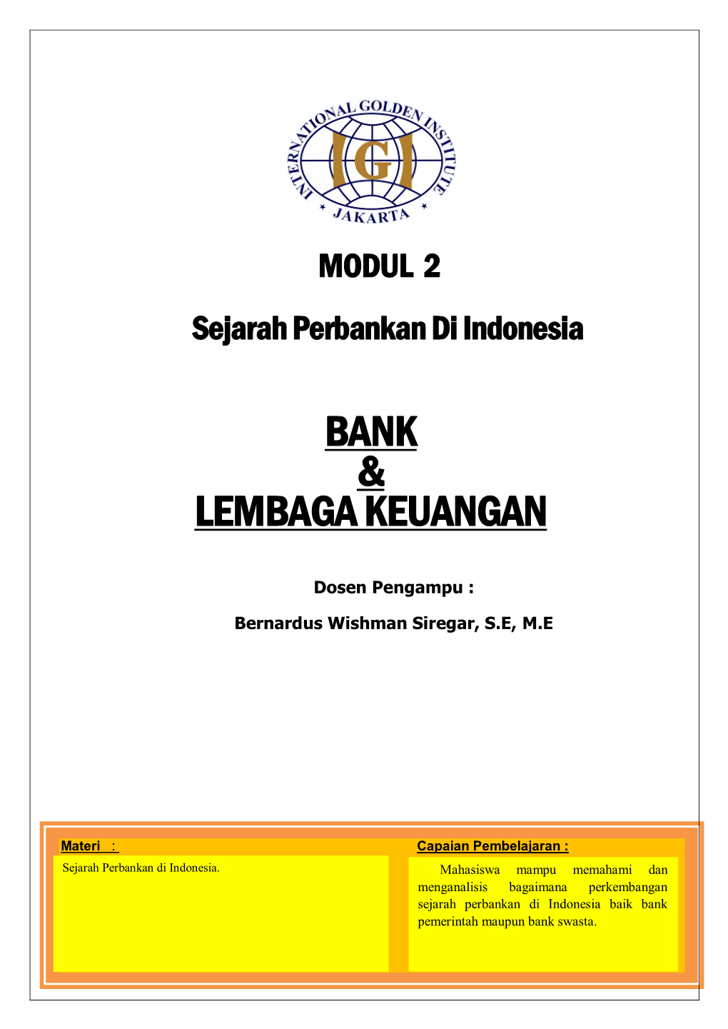 Bank & Lembaga Keuangan