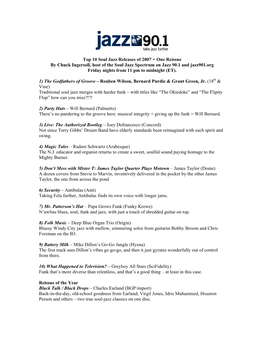 Top 10 Soul Jazz Releases of 2007 + One Reissue by Chuck Ingersoll